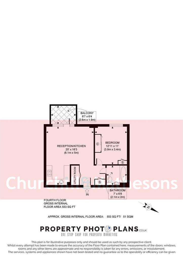 1 bedroom flat to rent - floorplan