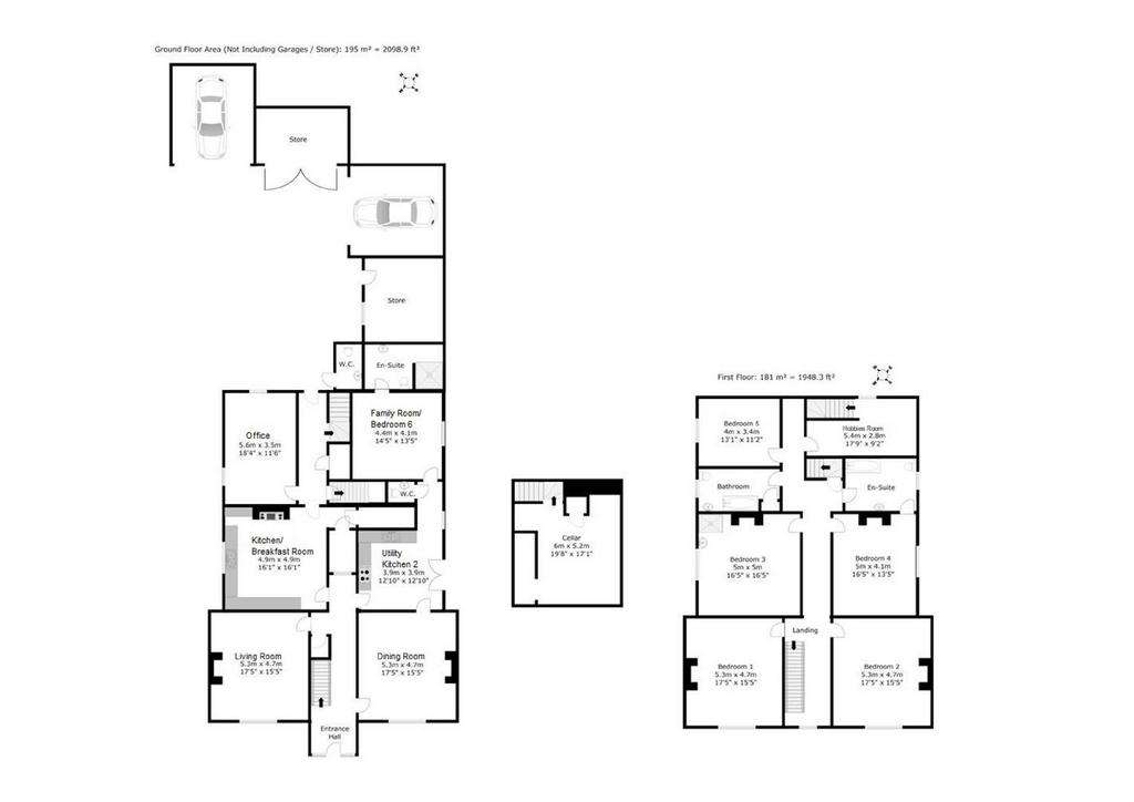 6 bedroom detached house to rent - floorplan