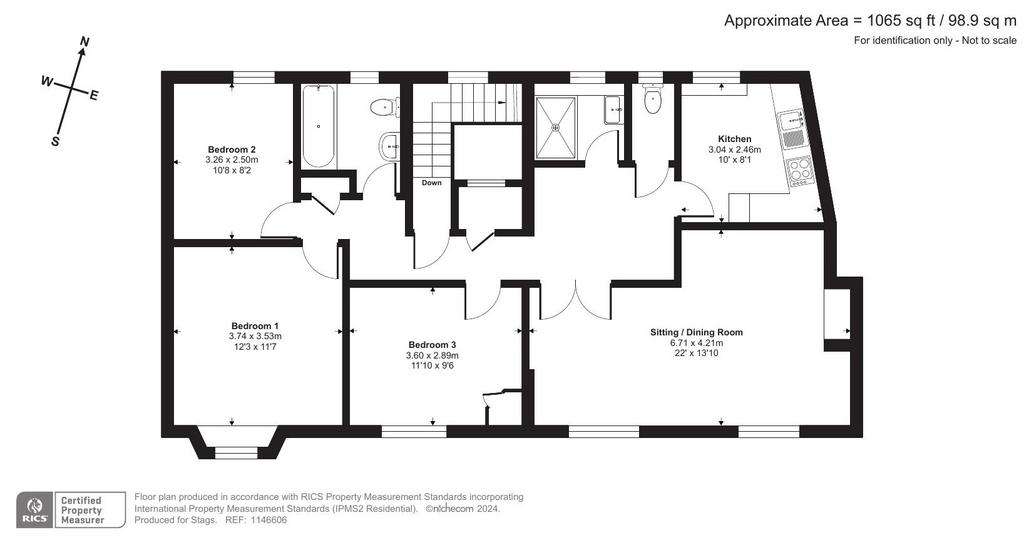 3 bedroom flat for sale - floorplan