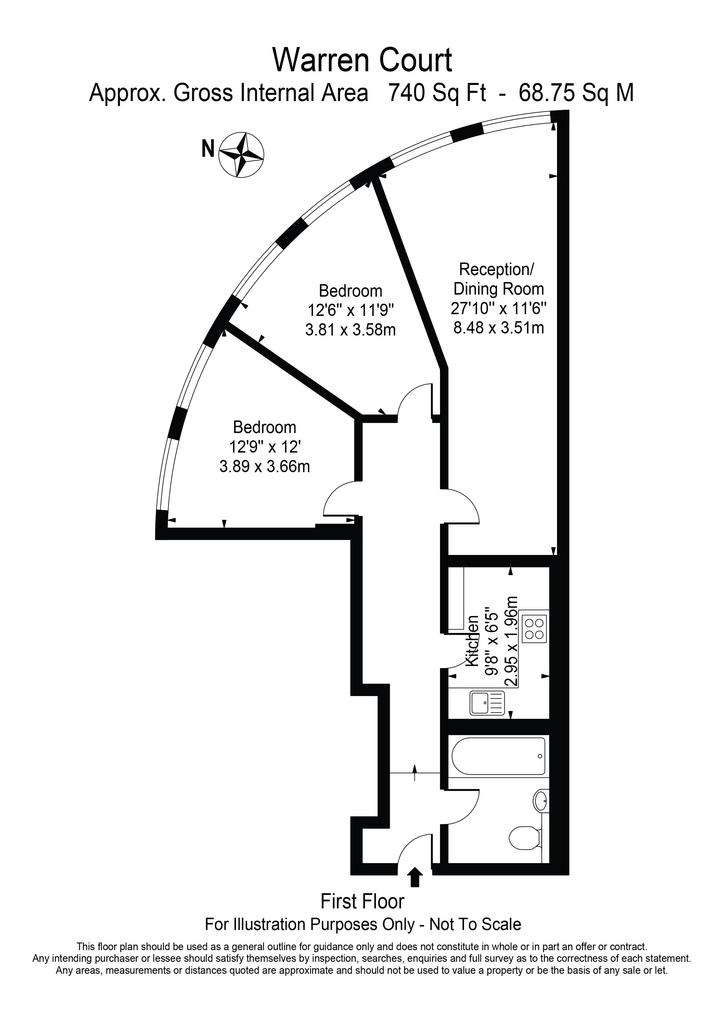 2 bedroom flat to rent - floorplan