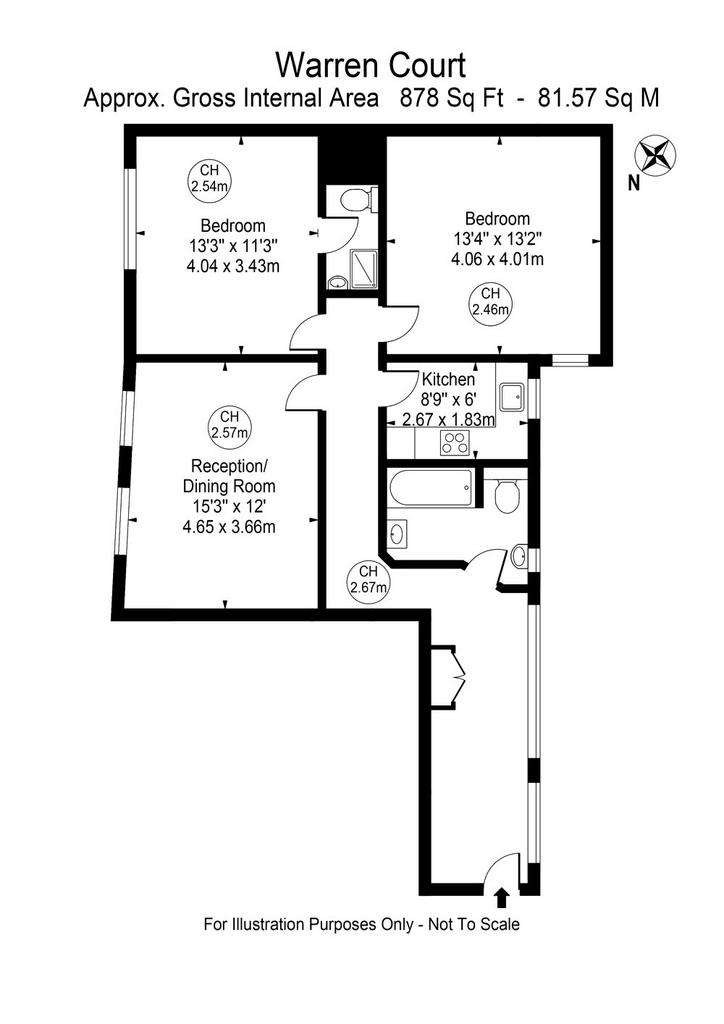 2 bedroom flat to rent - floorplan