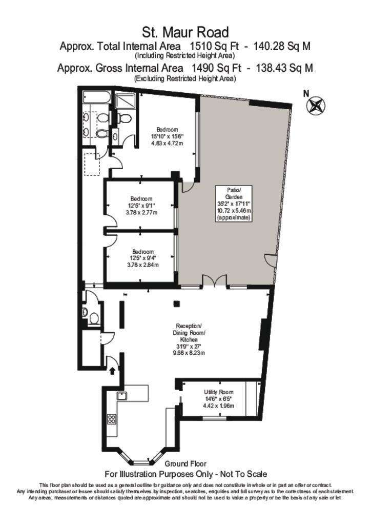 3 bedroom flat to rent - floorplan