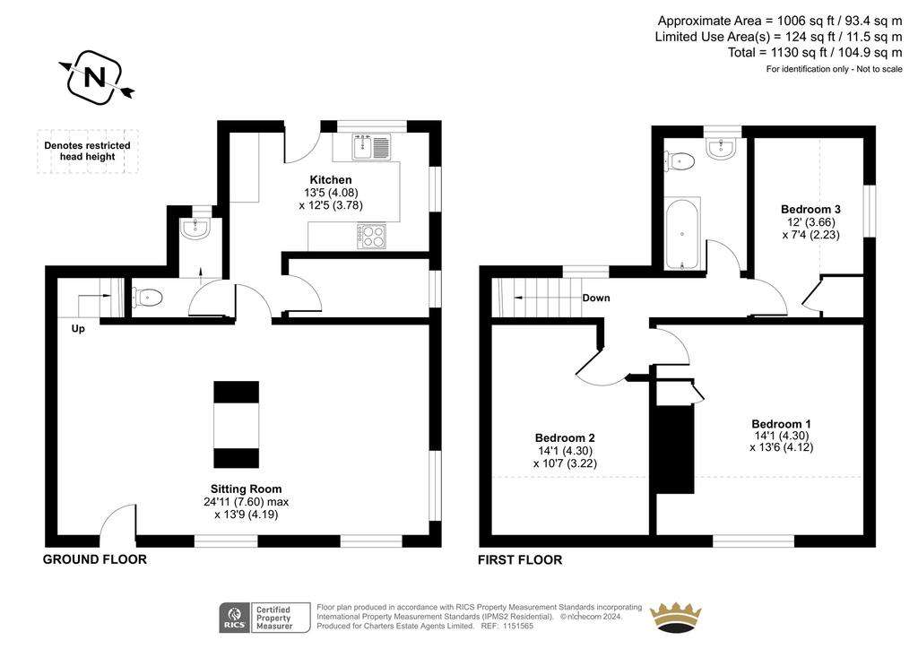 3 bedroom end of terrace house for sale - floorplan