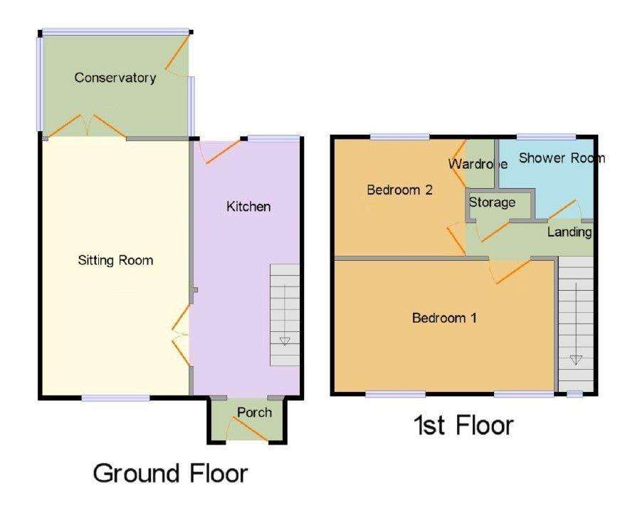 2 bedroom terraced house for sale - floorplan