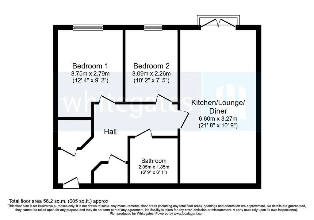 2 bedroom flat for sale - floorplan