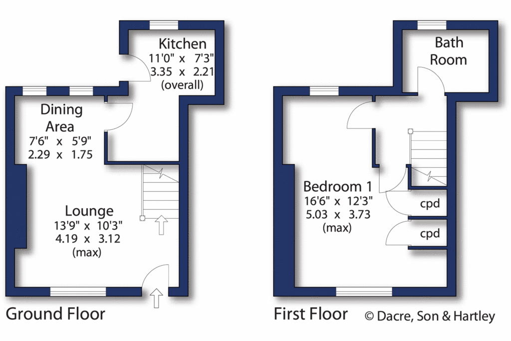 1 bedroom end of terrace house for sale - floorplan