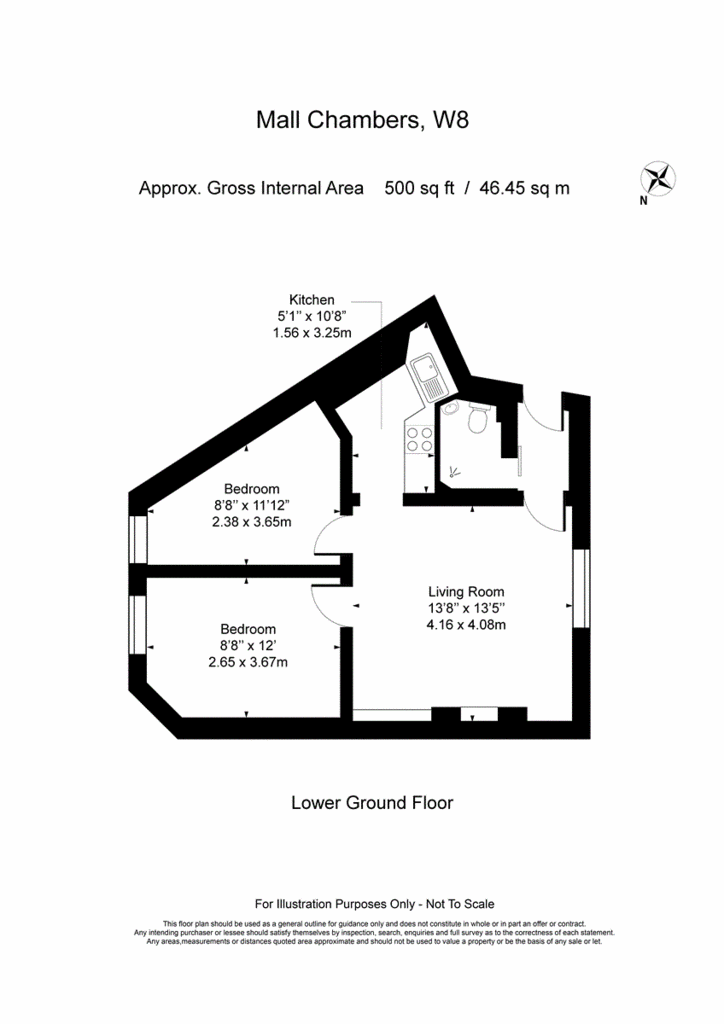 2 bedroom flat to rent - floorplan