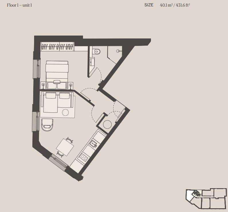 1 bedroom flat for sale - floorplan