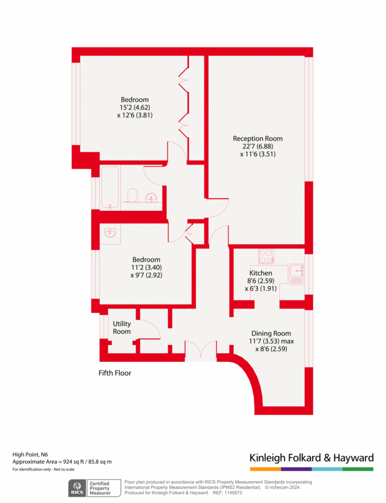 2 bedroom flat for sale - floorplan