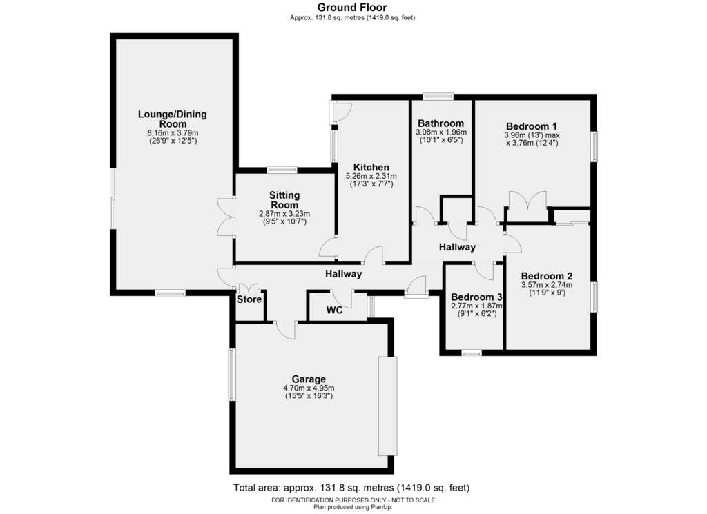 3 bedroom detached bungalow for sale - floorplan