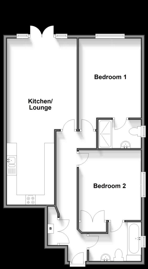 2 bedroom ground floor flat for sale - floorplan