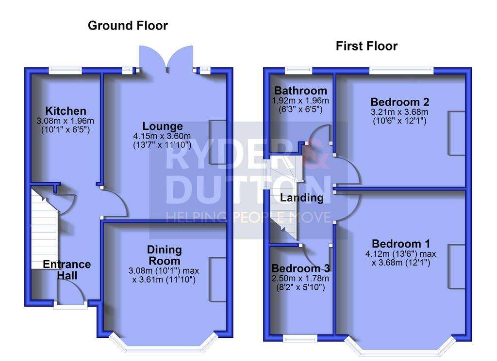 3 bedroom semi-detached house for sale - floorplan