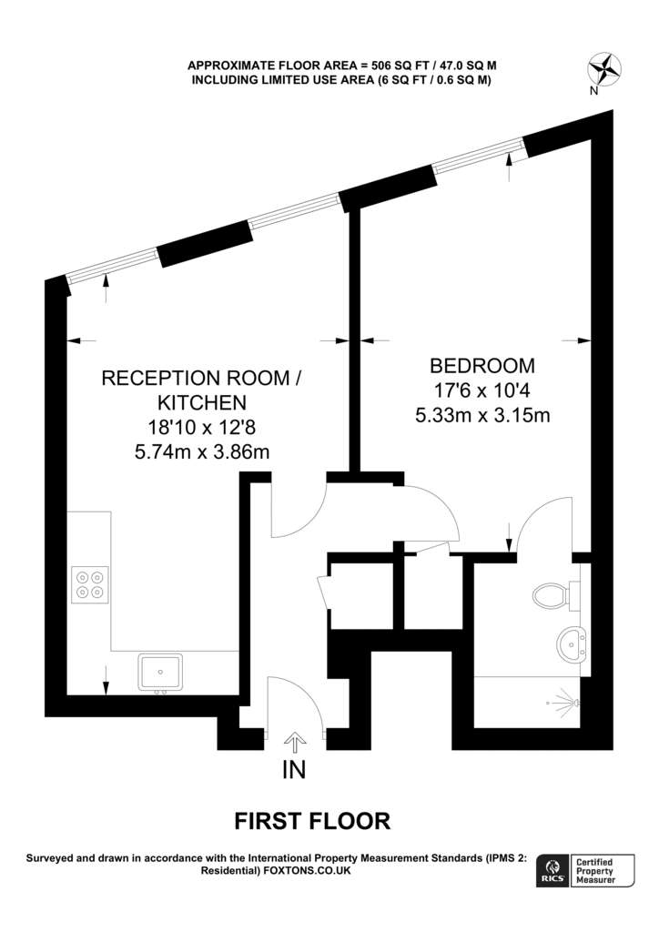 1 bedroom flat to rent - floorplan