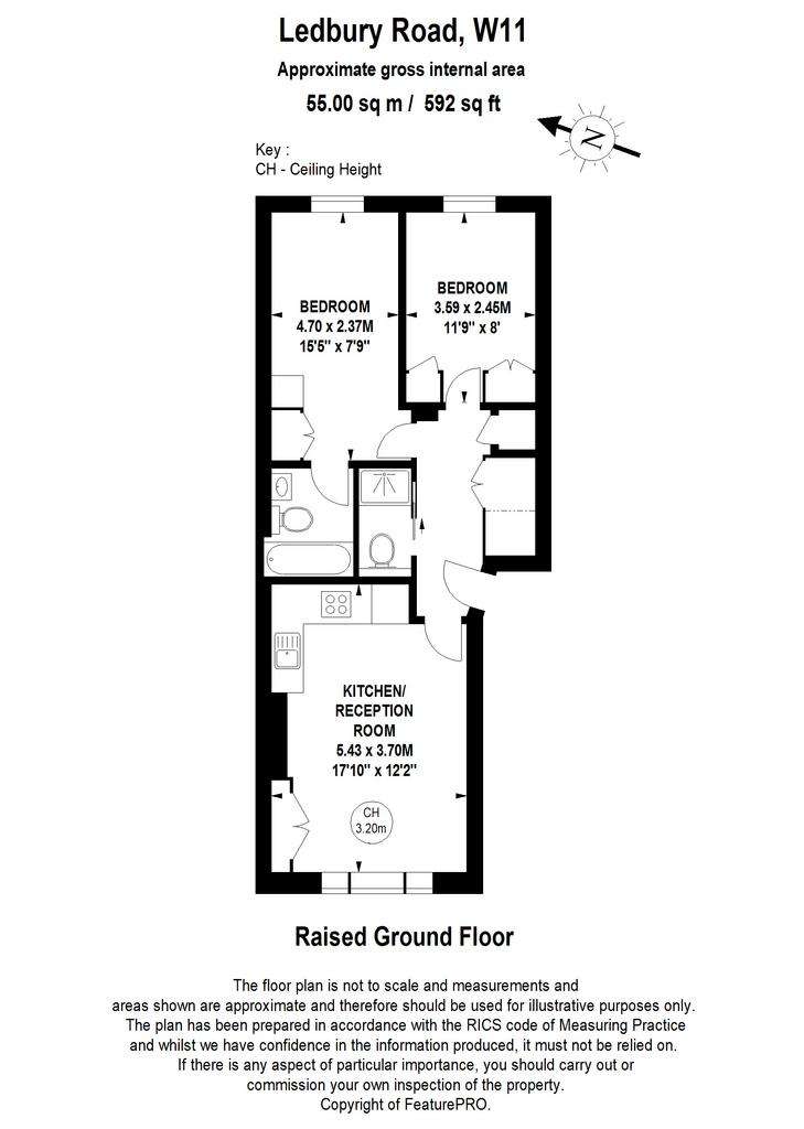 2 bedroom flat to rent - floorplan