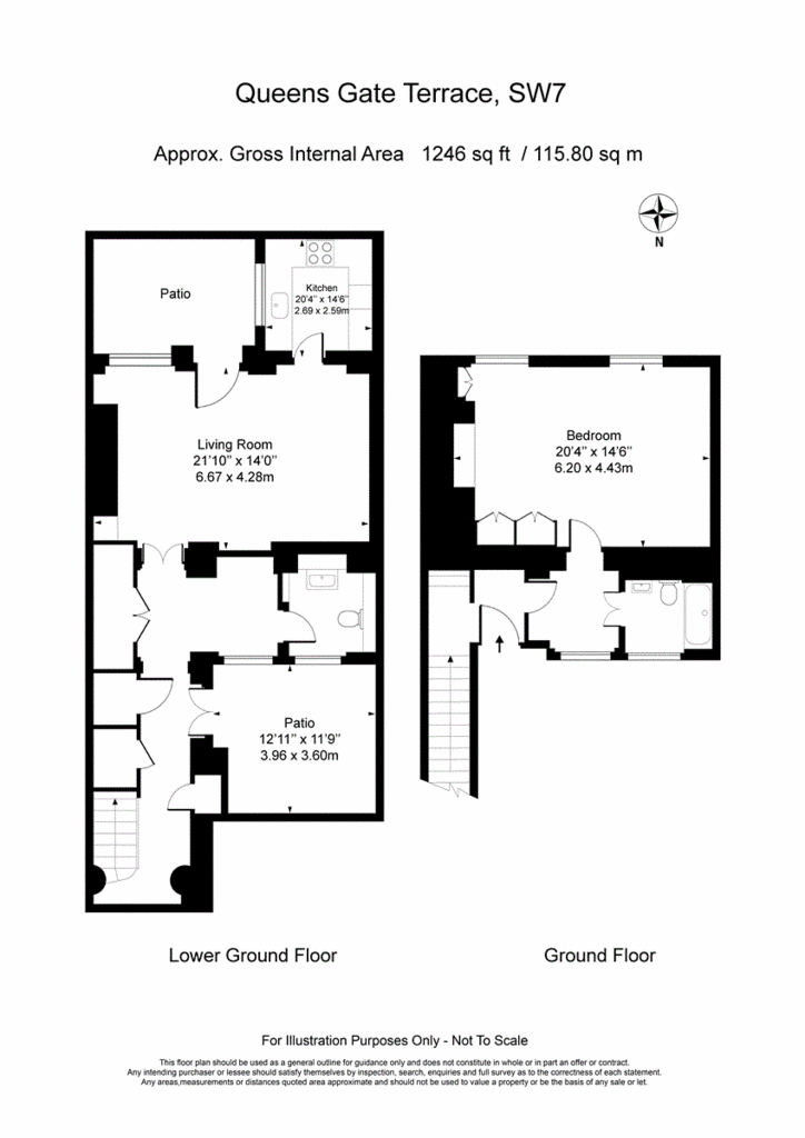 1 bedroom flat to rent - floorplan