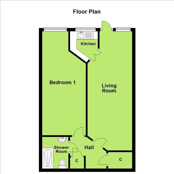 1 bedroom flat for sale - floorplan