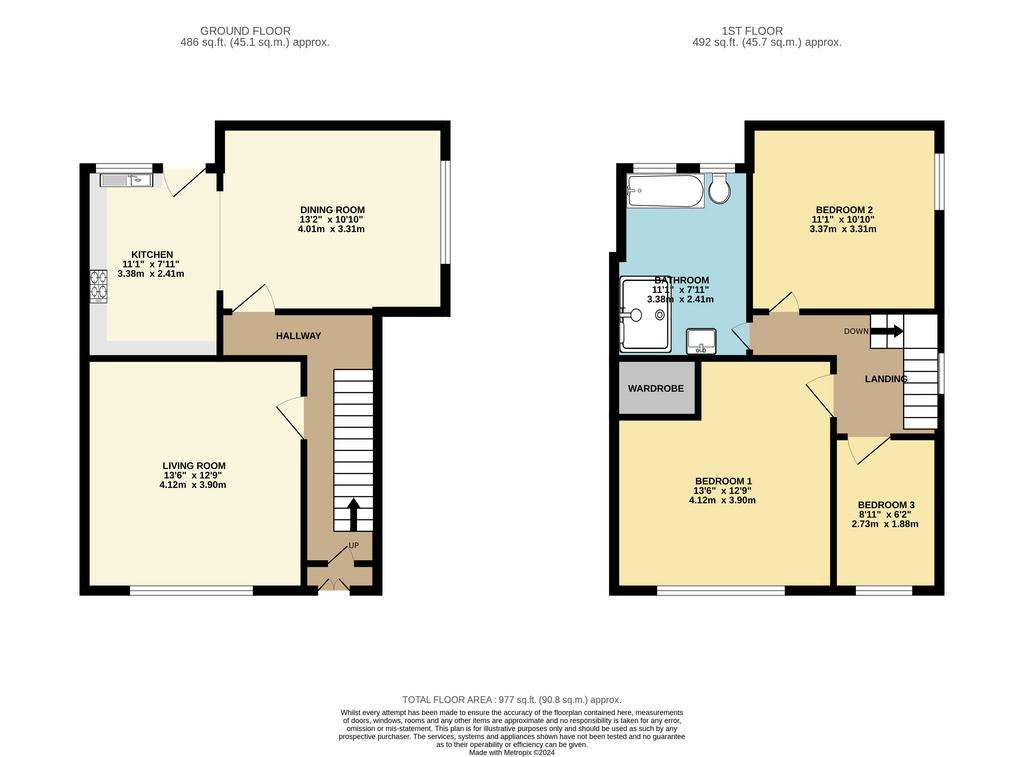 3 bedroom semi-detached house for sale - floorplan