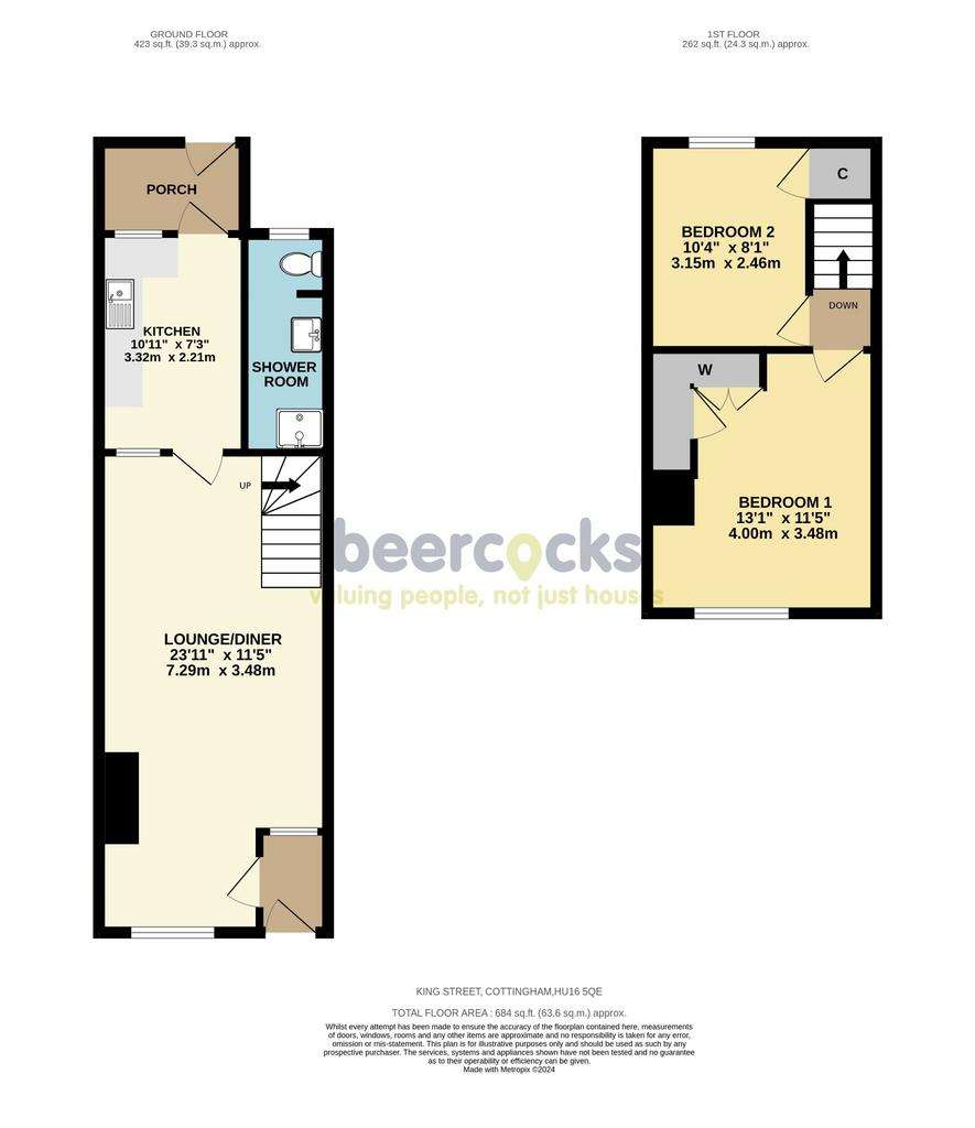 2 bedroom terraced house for sale - floorplan