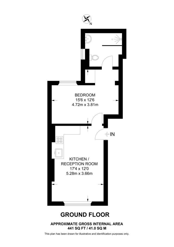 1 bedroom flat to rent - floorplan