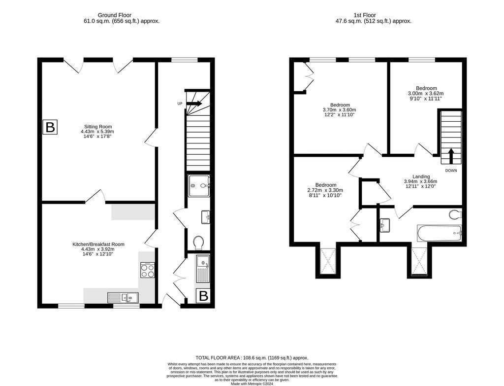 3 bedroom terraced house for sale - floorplan