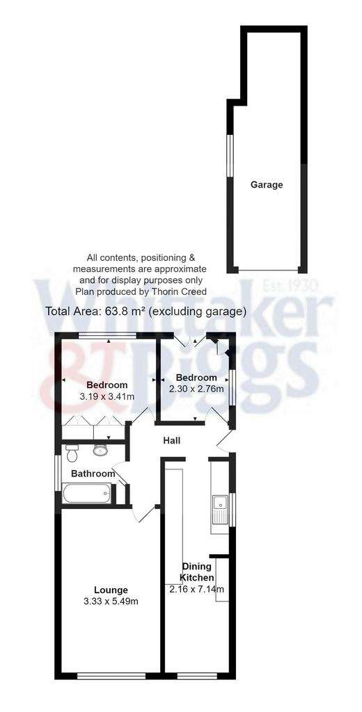 2 bedroom detached bungalow for sale - floorplan