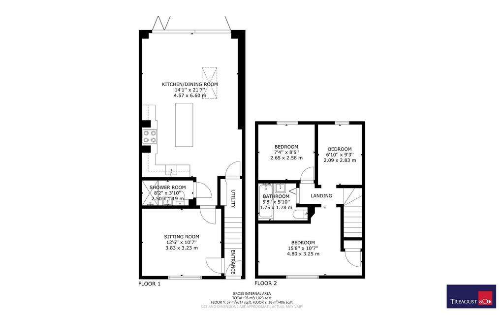 3 bedroom terraced house for sale - floorplan