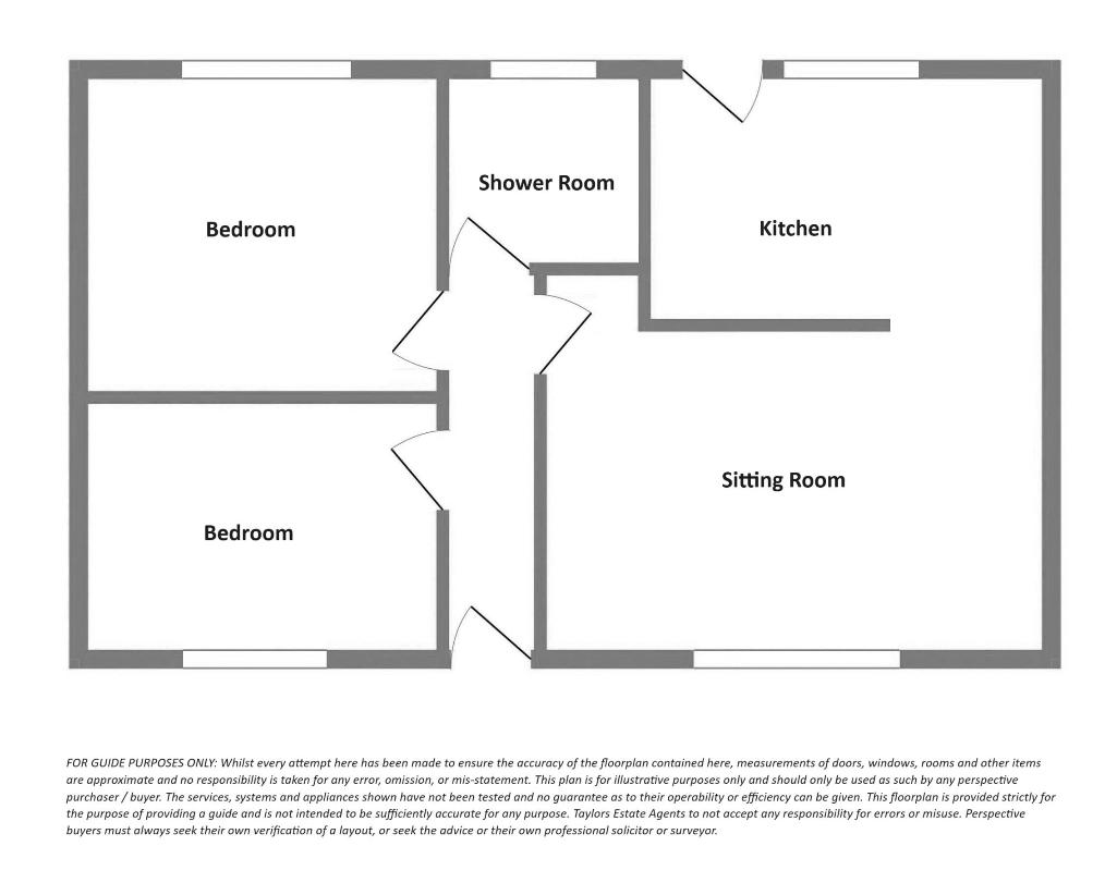 2 bedroom bungalow for sale - floorplan