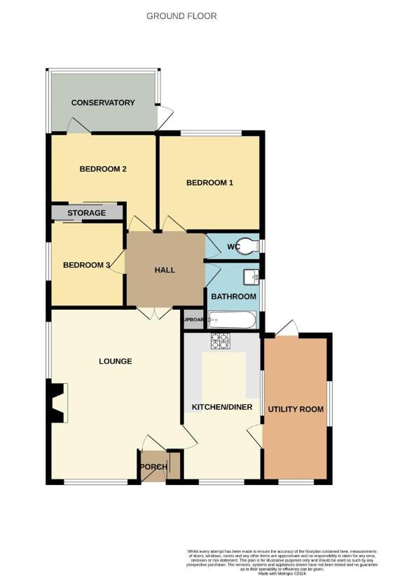 3 bedroom bungalow for sale - floorplan