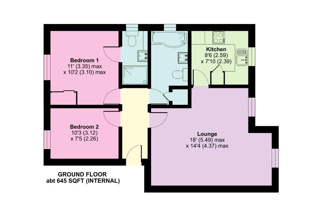 2 bedroom flat for sale - floorplan