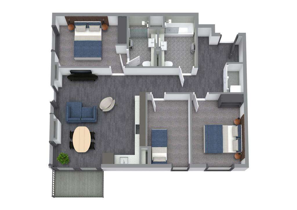 3 bedroom flat to rent - floorplan