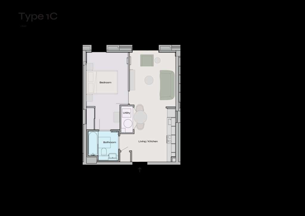 1 bedroom flat to rent - floorplan