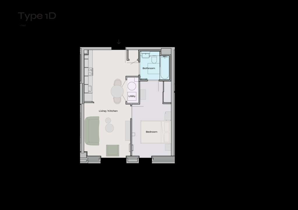 1 bedroom flat to rent - floorplan