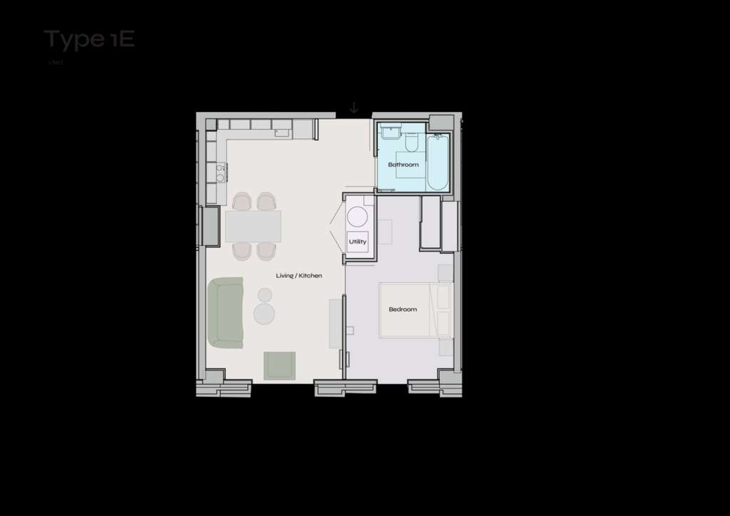 1 bedroom flat to rent - floorplan