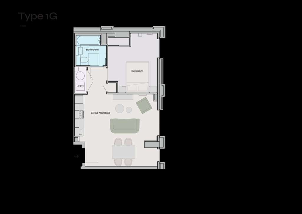 1 bedroom flat to rent - floorplan