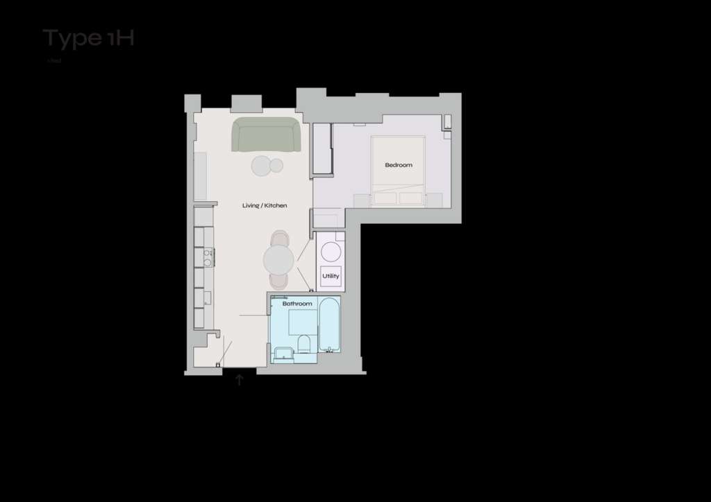 1 bedroom flat to rent - floorplan