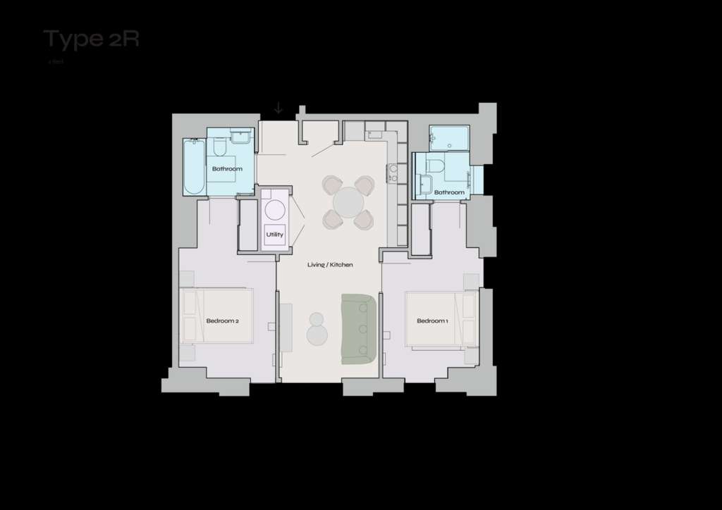 2 bedroom flat to rent - floorplan