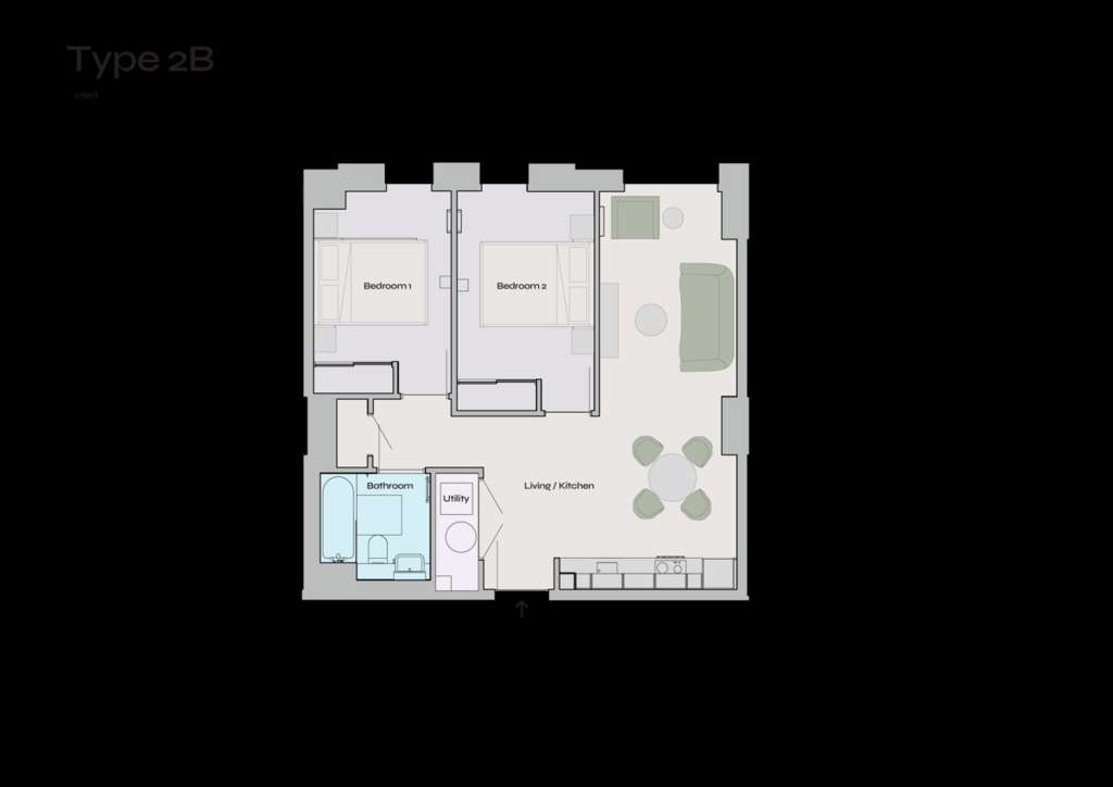 2 bedroom flat to rent - floorplan