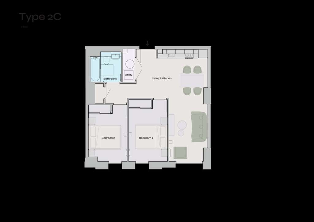 2 bedroom flat to rent - floorplan