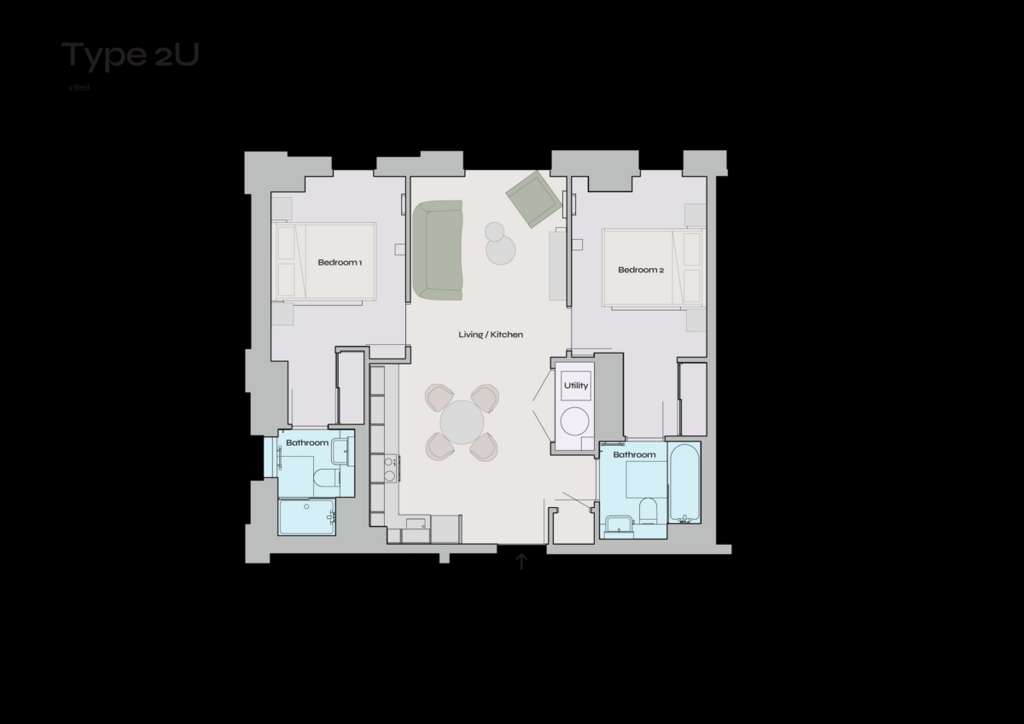 2 bedroom flat to rent - floorplan