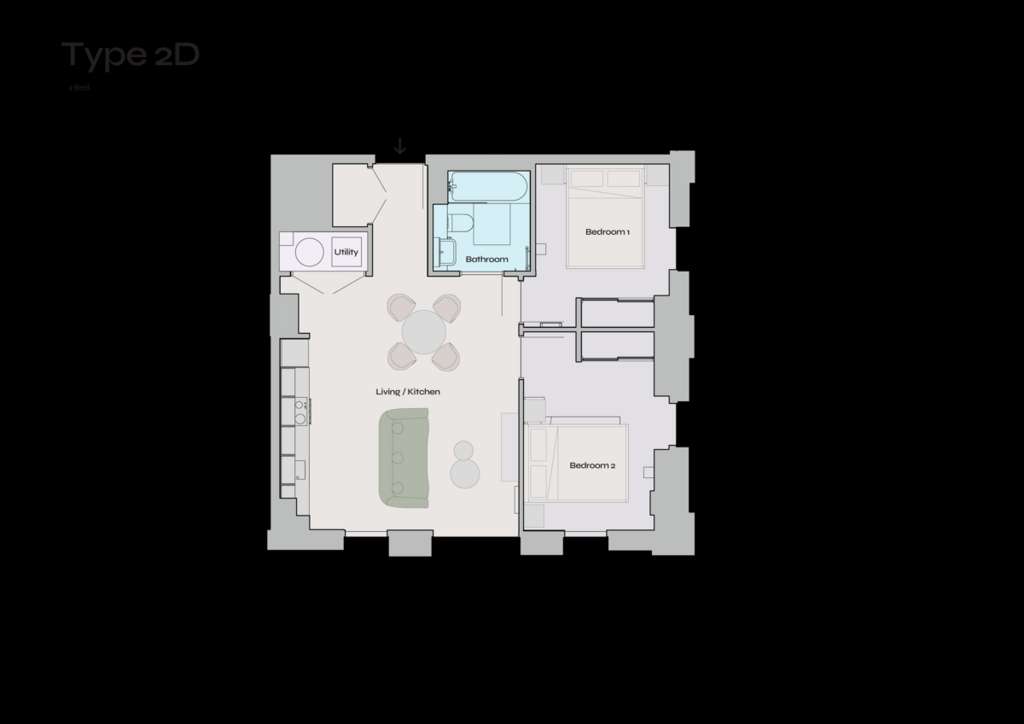 2 bedroom flat to rent - floorplan