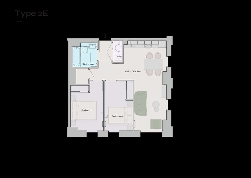 2 bedroom flat to rent - floorplan