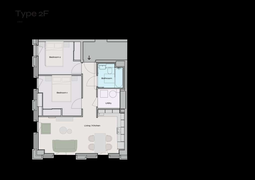 2 bedroom flat to rent - floorplan