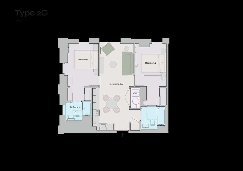 2 bedroom flat to rent - floorplan