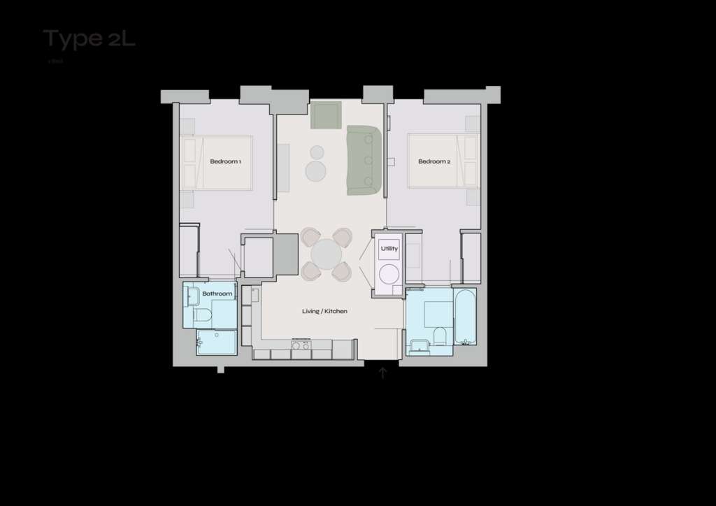 2 bedroom flat to rent - floorplan