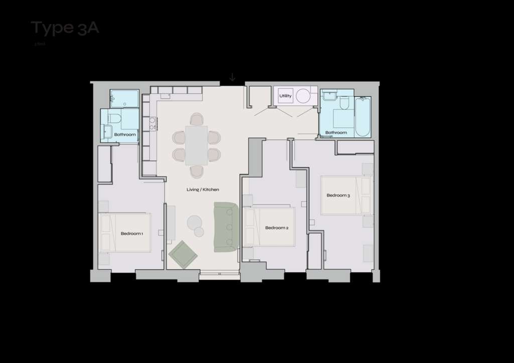 3 bedroom flat to rent - floorplan