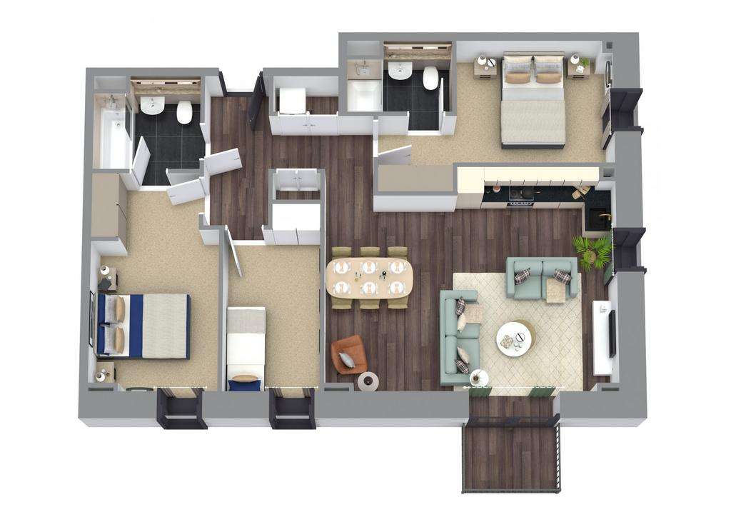 3 bedroom flat to rent - floorplan