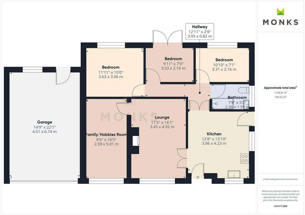 3 bedroom detached bungalow for sale - floorplan