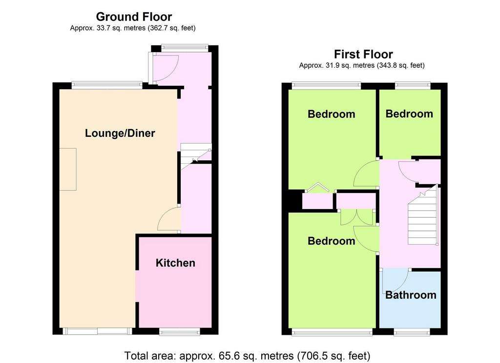 3 bedroom semi-detached house for sale - floorplan