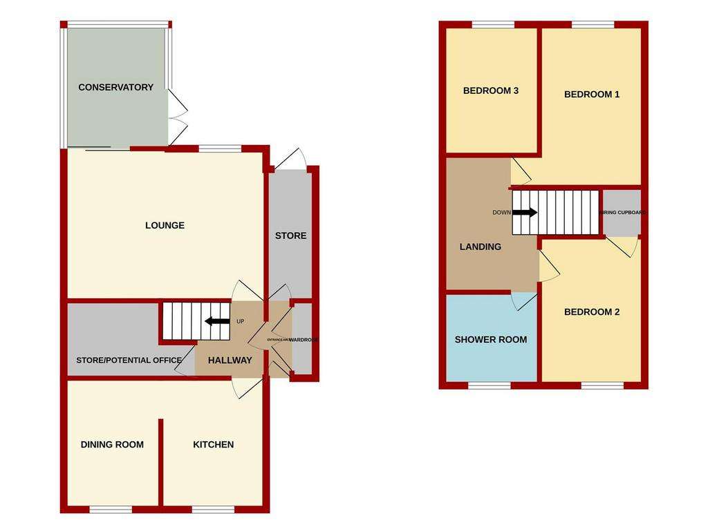 3 bedroom semi-detached house for sale - floorplan