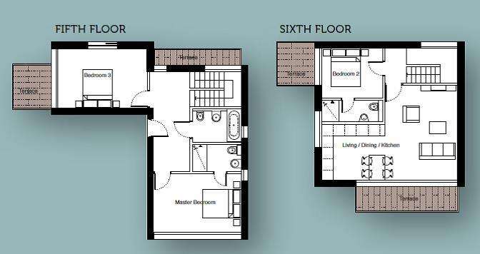 3 bedroom flat to rent - floorplan